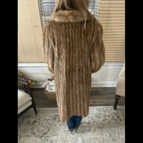 Vintage 1970'S  Full Length Mink Coat Brown L. BAMBERGER & CO Newark Coat - Picture 3 of 12